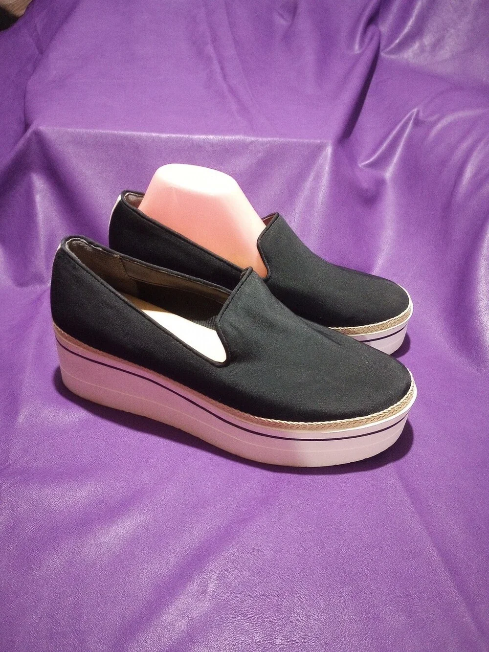 DR SCHOLLS LEOTA Womens Black Platform Slip On Athletic Sneakers 10M Shoes